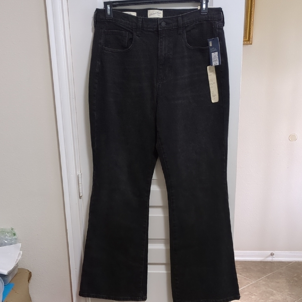 Black High-rise Flare Jeans Size 12R